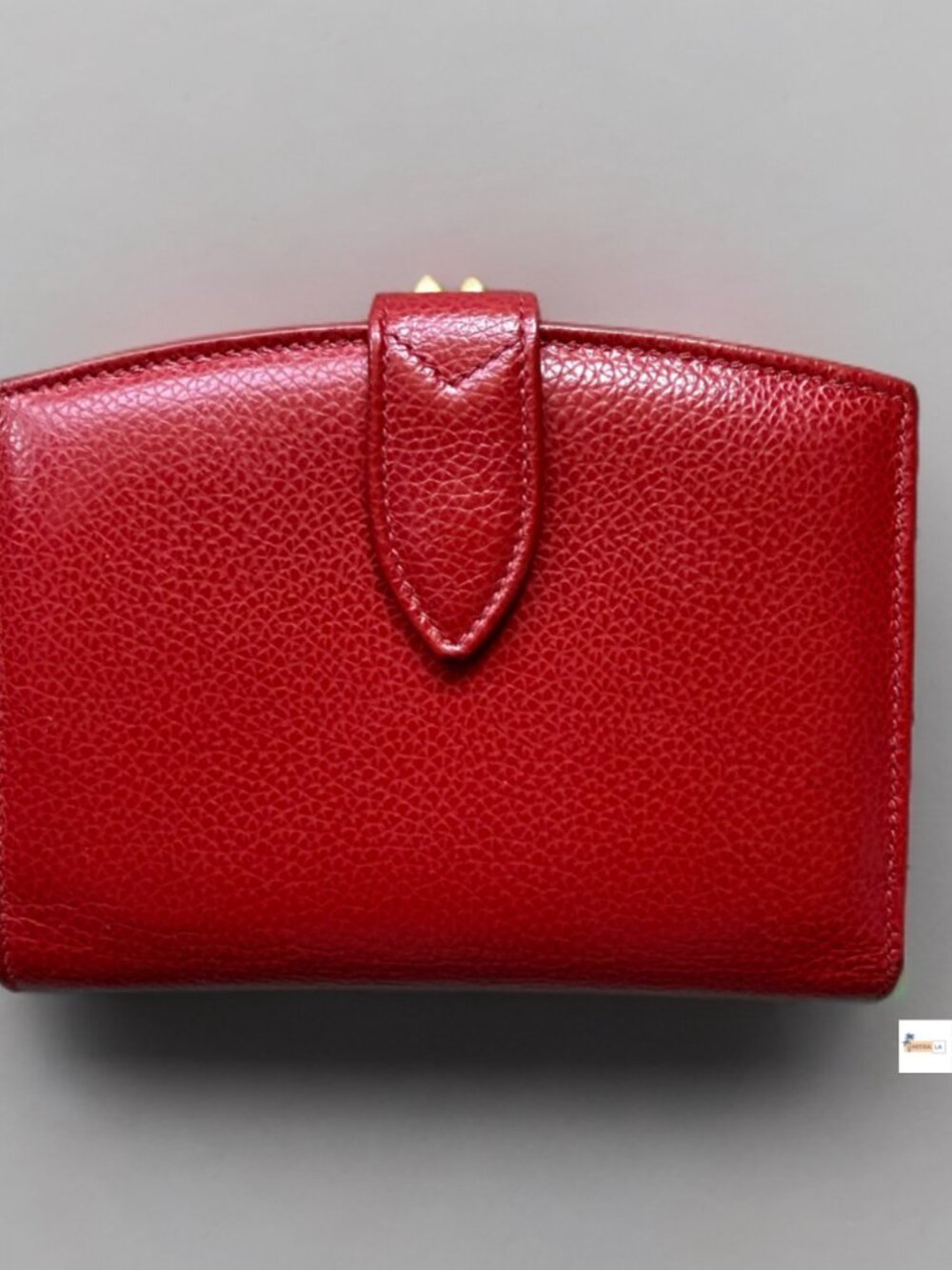 Coach Vintage Red Leather Madison Kisslock Compact Wallet